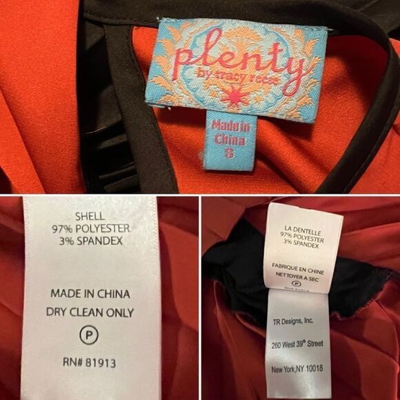 Plenty by Tracy Reese Pleated Colorblock Mini Dress Rust Orange Black S - Picture 8 of 9